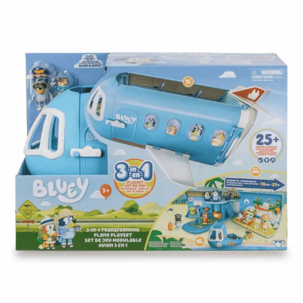 Bluey Avión 3 en 1 - El avión interactivo transformable de Bluey y Bingo