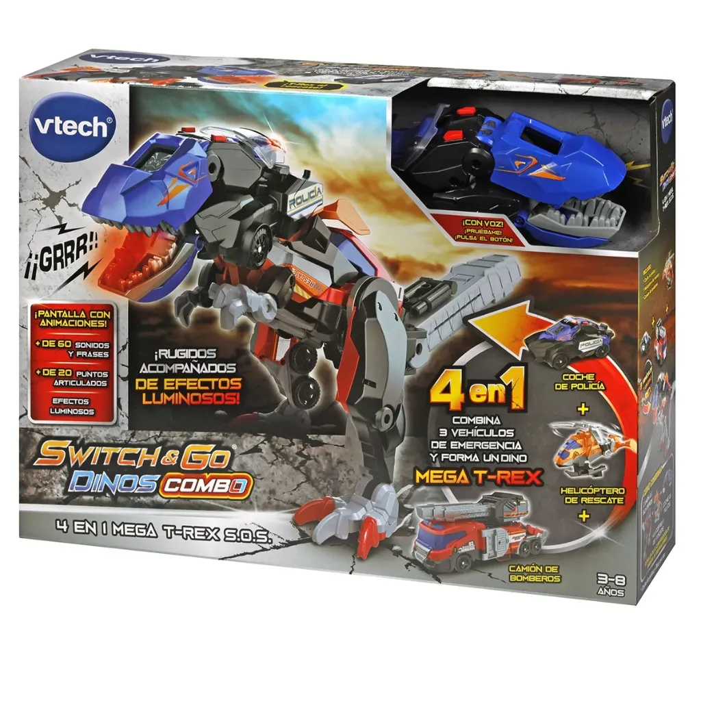 DINOS 3EN1 MEGA T-REX S.O.S.3