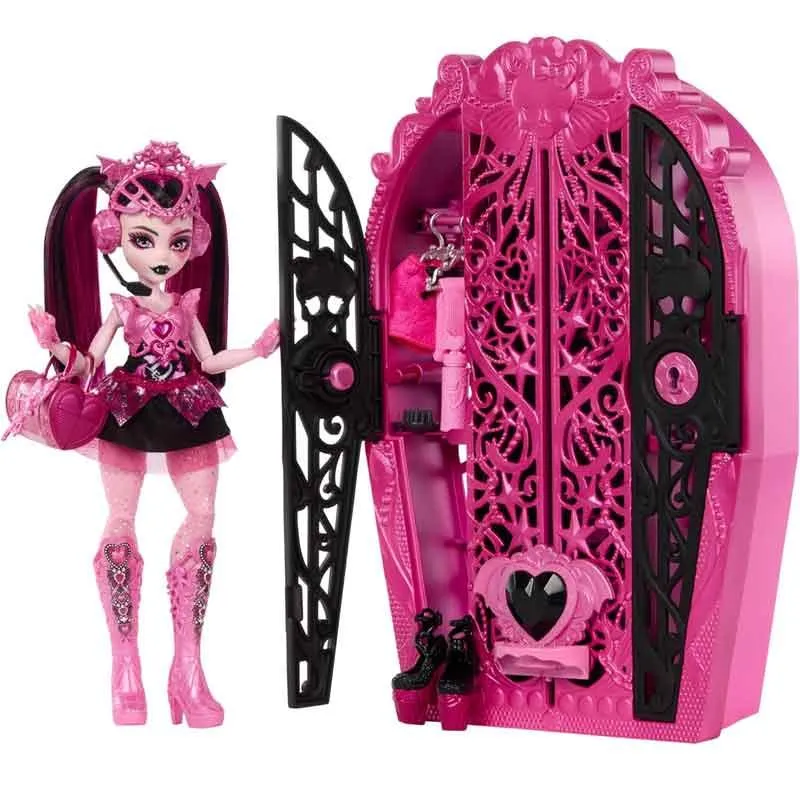 MONSTER HIGH SKULLTIME SECRETS 4 MUÑECA DRACULAURA CON ARMARIO