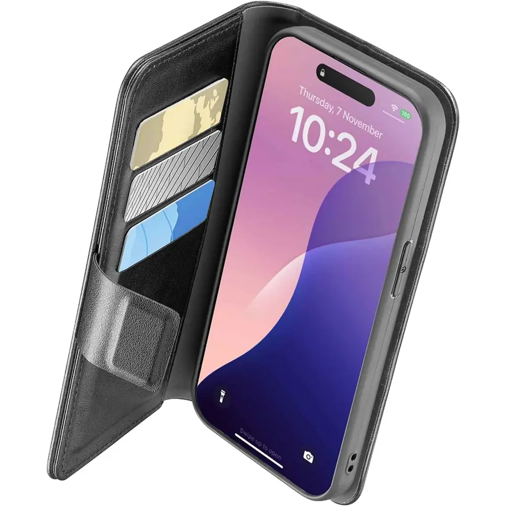 FUNDA MOVIL LIBRO/IPH/16E/BK/PIEL/AGENDA/BO