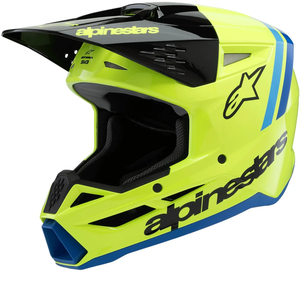 Casco Alpinestars Supertech S-M3 Radium,Neón/Negro/Azul, TALLA M