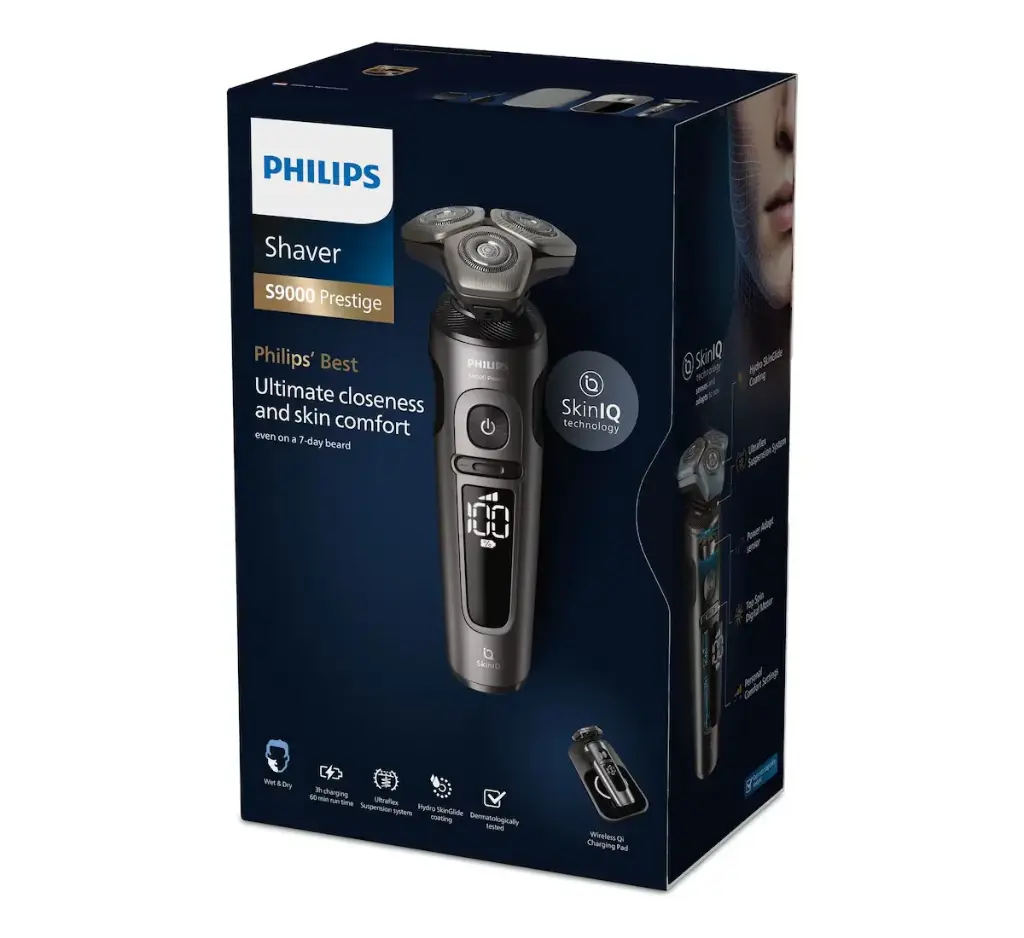 Philips Series 9000 Prestige SP9872/15", 2 accesorios, estuche, con tecnología SkinIQ