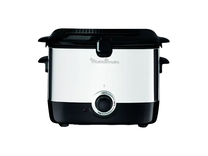 Freidora - Moulinex AF 2200 Minifrito, Potencia 1000 W, Capacidad 1 l, Termostato regulable de hasta 190 ºC, Acero Inoxidable, Gris