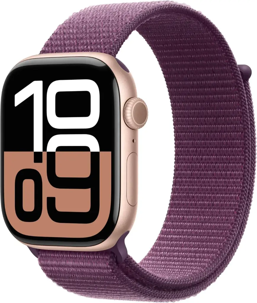 Apple Watch Series 10 (GPS + Cellular) - Caixa d'Alumini Or Rosa de 46 mm amb Corretja Loop Esportiva Pruna