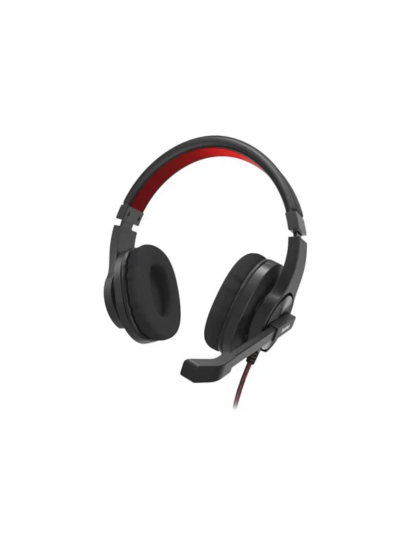 Auriculares Hama HS-USB400 V2 - Sobre la oreja - Con cable - USB-a - Negro, Rojo