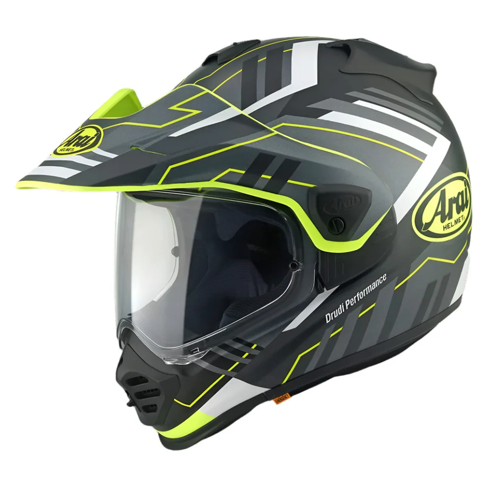 Casco Arai Tour-X5 Trail Motocross, Negro-blanco-amarillo, Talla M 