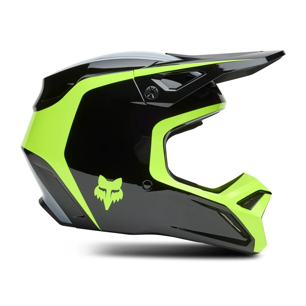 Casco Cruz FOX V1 Flow Negro-Amarillo TALLA L