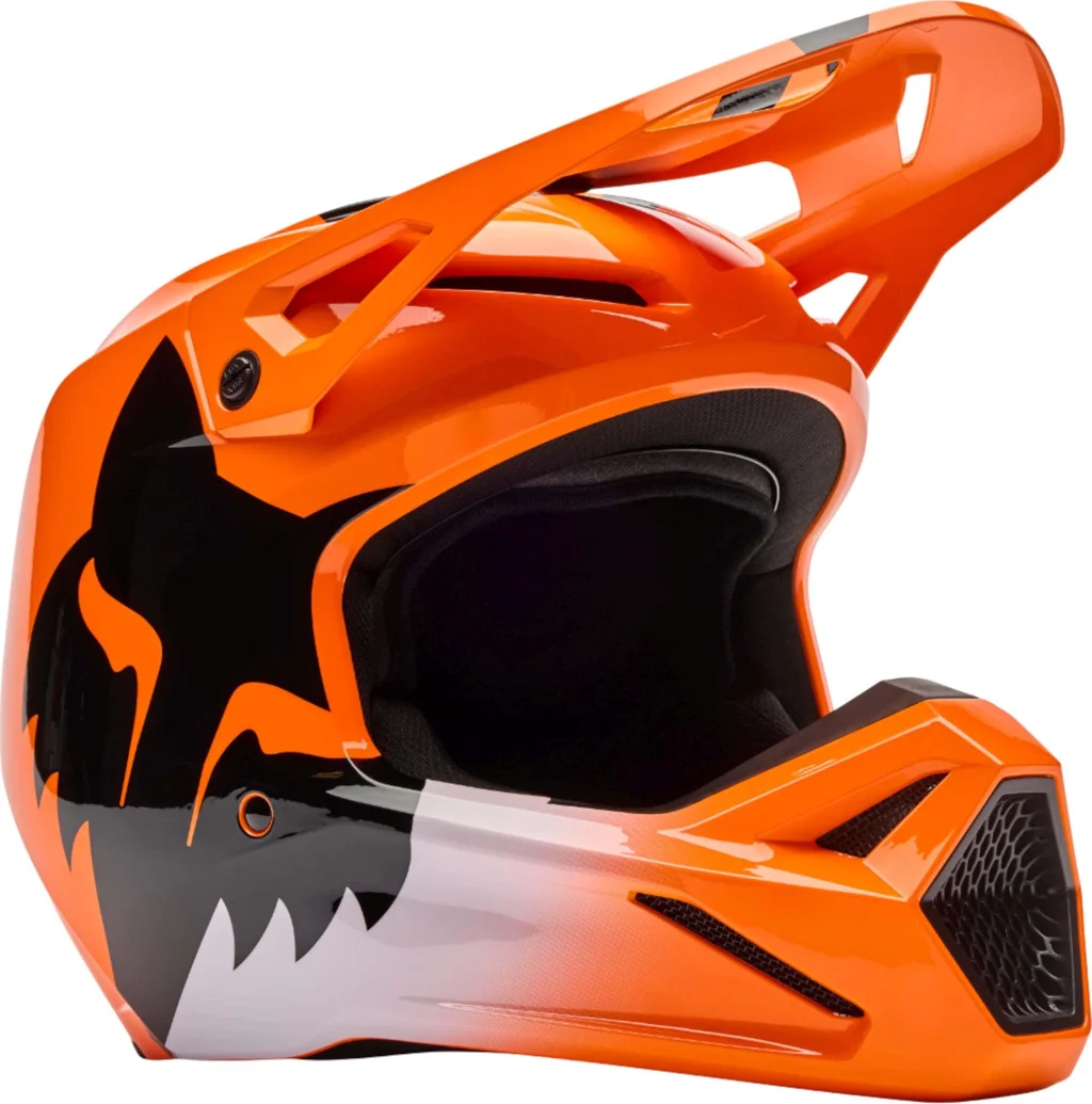 Casco de Motocross FOX V1 Shield, Naranja, Talla L 