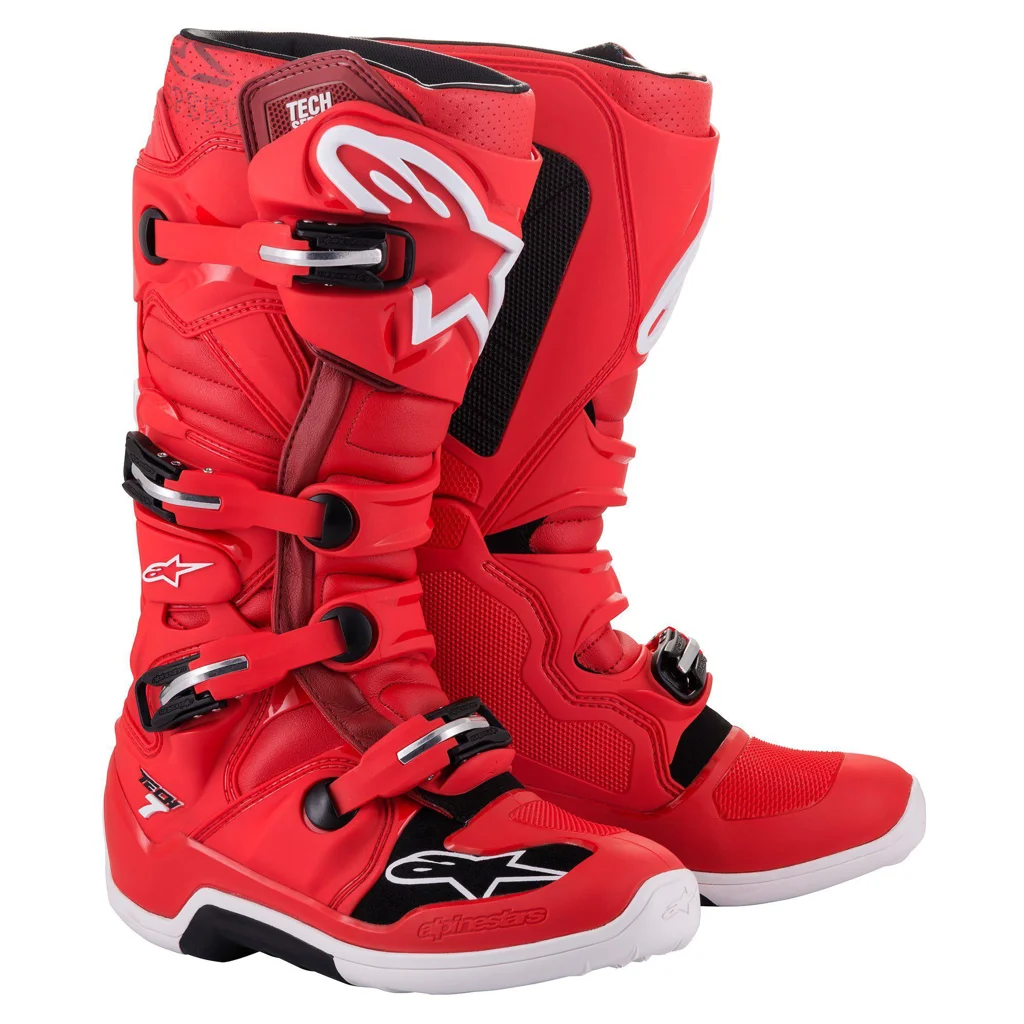 Botas Alpinestars Tech 7 S23, Rojo/Negro, Talla: 45.5