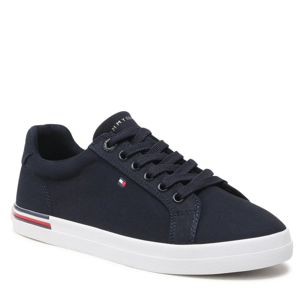 Sneakers de tela Tommy Hilfiger - Sneaker Essential Stripes FW0FW06954 Blau Espai DW6