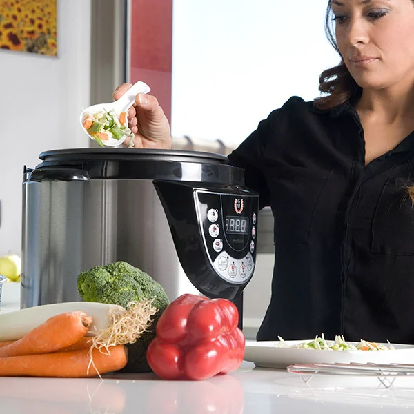 Olla Cecotec Programable Modelo D Con Función Freír Y Voz Olla programable 24 h, función freír, capacidad de 6 litros y 9 menús de cocina.